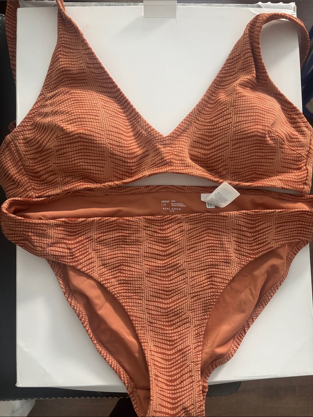 Aerie Rust Orange Two-Piece Bikini Set L